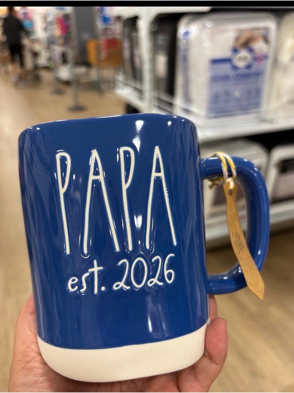 Blue 'PAPA est. 2026' Ceramic Coffee Mug